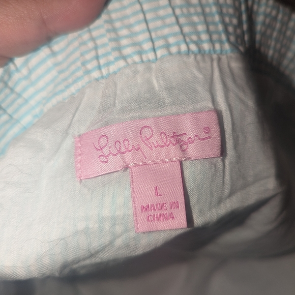 Light Blue seersucker skirt Sz 10 - Picture 3 of 6